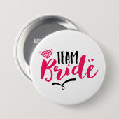 Team Bride Bachelorette Party Typografie Button (Voorkant /achterkant)