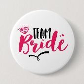 Team Bride Bachelorette Party Typografie Button (Voorkant)