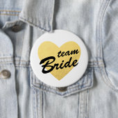 Team Bride Badge | goudhart Ronde Button 4,0 Cm (In situ)
