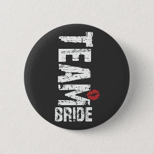 Team Bride Big Grunge Text Ronde Button 5,7 Cm