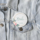 TEAM BRIDE! Blumen Kranz Button (In situ)