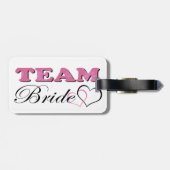Team Bride - Bord Roze Bagagelabel (Achterkant horizontaal)