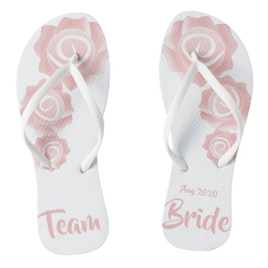 Team Bride bruiloft Roos Teenslippers (Voetbed)