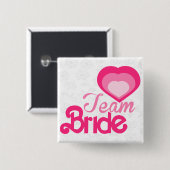 TEAM BRIDE, bruiloft Vierkante Button 5,1 Cm (Voorkant /achterkant)