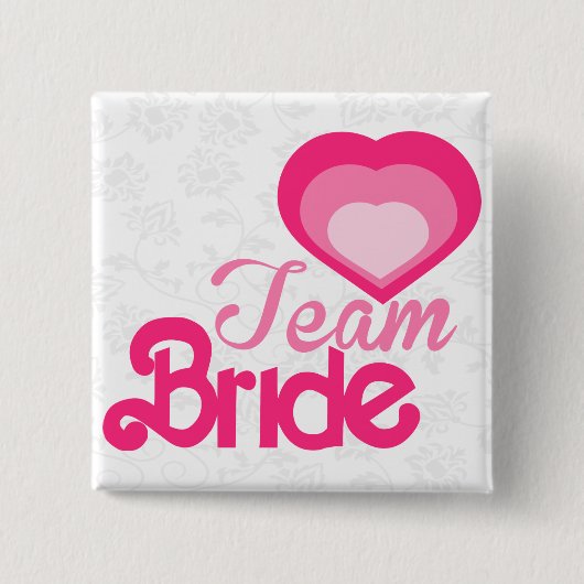 TEAM BRIDE, bruiloft Vierkante Button 5,1 Cm (Voorkant)