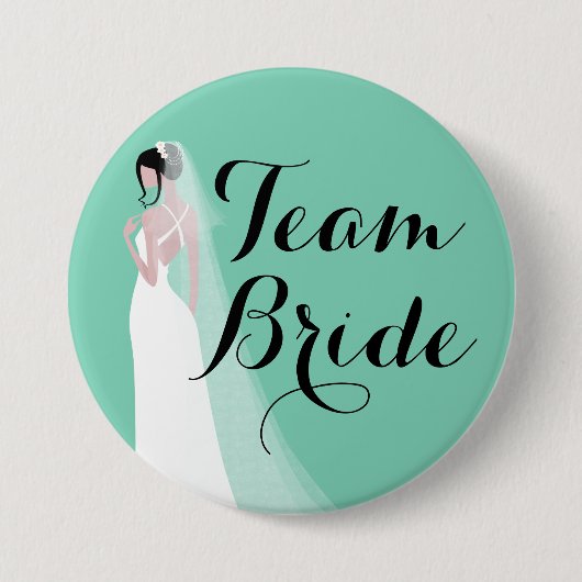 Team Bride Brunette Bride Ronde Button 7,6 Cm (Voorkant)