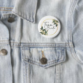 Team Bride Button met gouden inscriptie (In situ)