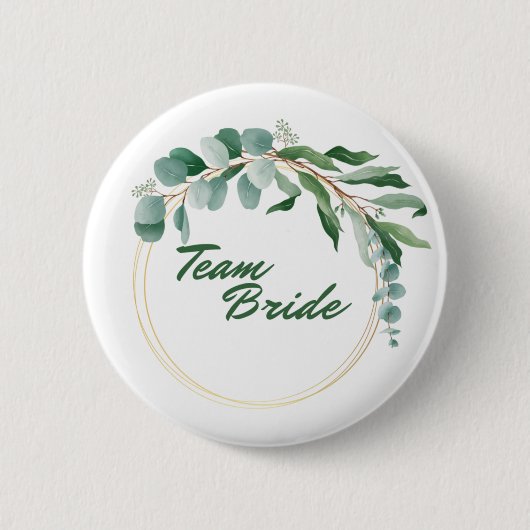 Team Bride Button with golden inscription (Voorkant)