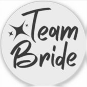 Team Bride calligrafisch duidelijke vinylsticker Sticker (Voorkant)