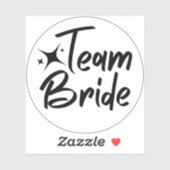 Team Bride calligrafisch duidelijke vinylsticker Sticker (Vel)