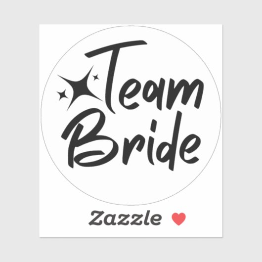 Team Bride calligrafisch duidelijke vinylsticker Sticker (Vel)