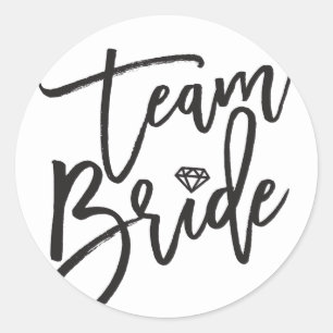 Team Bride Diamond Bridal Party Stylish Wedding Ronde Sticker
