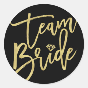Team Bride Diamond Stylish Bridal Party Wedding Ronde Sticker