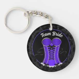 Team Bride Flirty Paars Corset Sleutelhanger