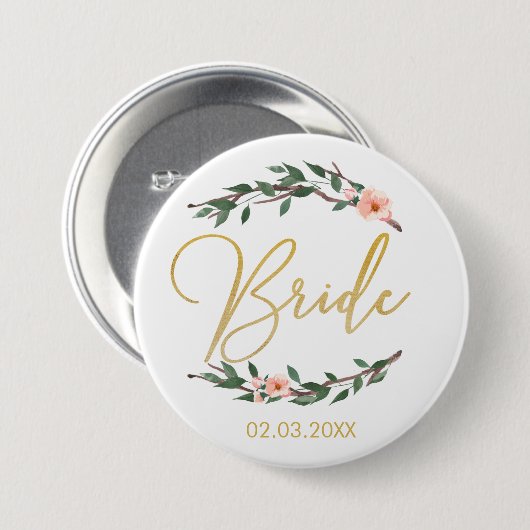 TEAM BRIDE FLORAL BUTTON (Voorkant /achterkant)
