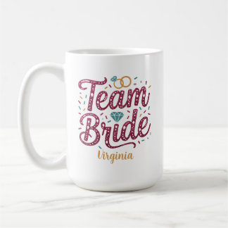 Team Bride Glitter Bridesmaid Favor Coffee Mug Koffiemok