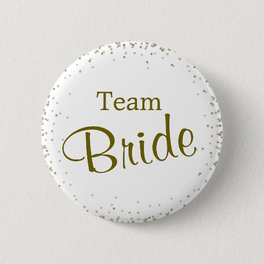 Team Bride Gold Confetti Ronde Button 5,7 Cm (Voorkant)