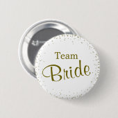Team Bride Gold Confetti Ronde Button 5,7 Cm (Voorkant /achterkant)