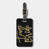 Team Bride Gold Diamond Bridal Party Bagagelabel (Voorkant verticaal)