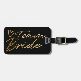 Team Bride - Gold faux foil bagagelabel