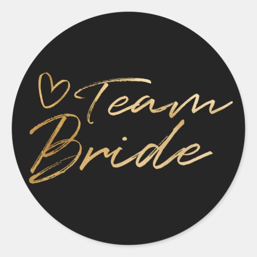Team Bride - Gold faux foil sticker (Voorkant)