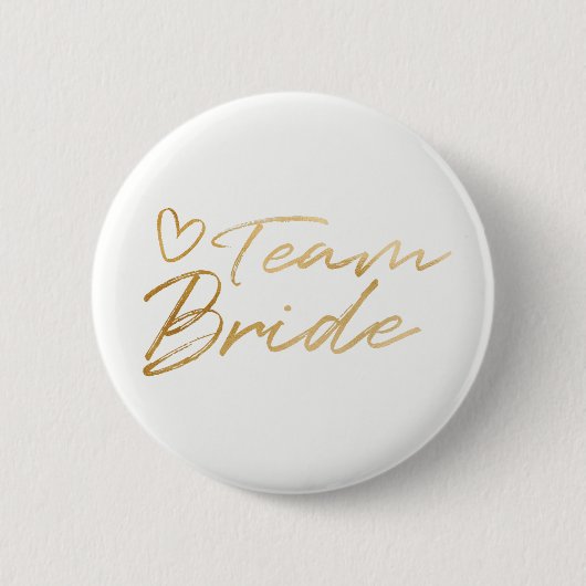 Team Bride - Gold faux folieknop Ronde Button 5,7 Cm (Voorkant)