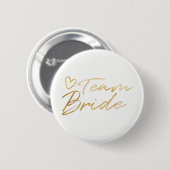 Team Bride - Gold faux folieknop Ronde Button 5,7 Cm (Voorkant /achterkant)