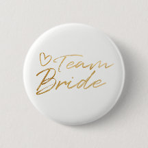 Team Bride - Gold faux folieknop
