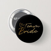 Team Bride - Gold faux folieknop Ronde Button 5,7 Cm (Voorkant /achterkant)