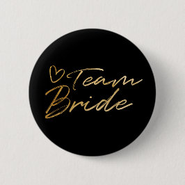Team Bride - Gold faux folieknop Ronde Button 5,7 Cm