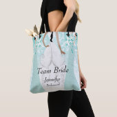 Team Bride in Blauwgroen Tote Bag (Dichtbij)