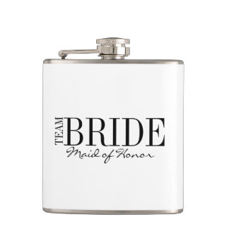 Team Bride Maid of Honor Bridal Party Flask Heupfles