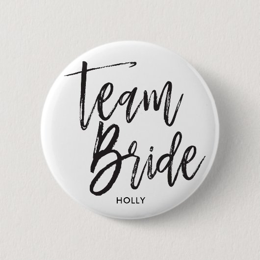 Team Bride | Manuscript Black Ronde Button 5,7 Cm (Voorkant)