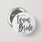 Team Bride | Manuscript Black Ronde Button 5,7 Cm (Voorkant /achterkant)