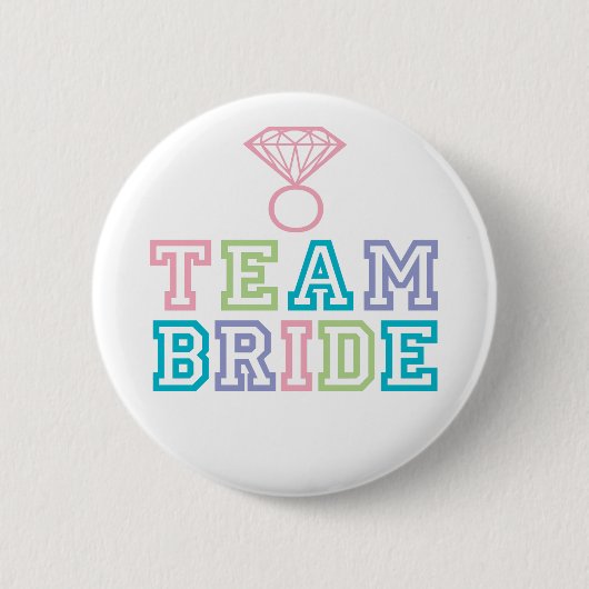 Team Bride met Diamond Ring Ronde Button 5,7 Cm (Voorkant)