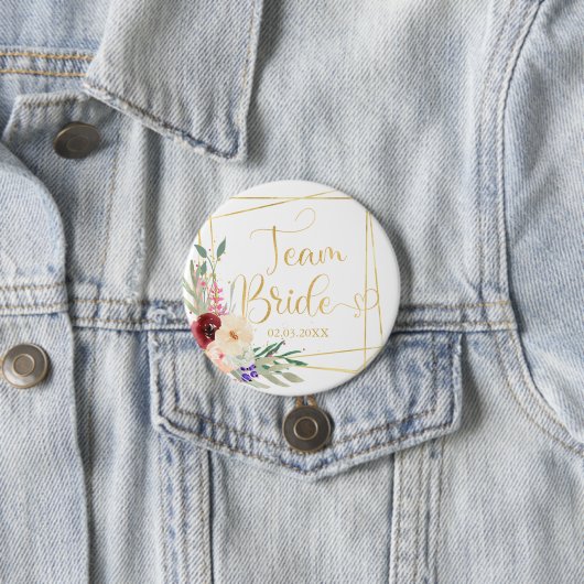 Team Bride. Modern Geometrik Button (In situ)