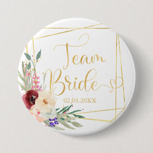 Team Bride. Modern Geometrik Button