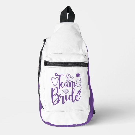 Team Bride Paarse Wit Sling Bag (Voorkant)