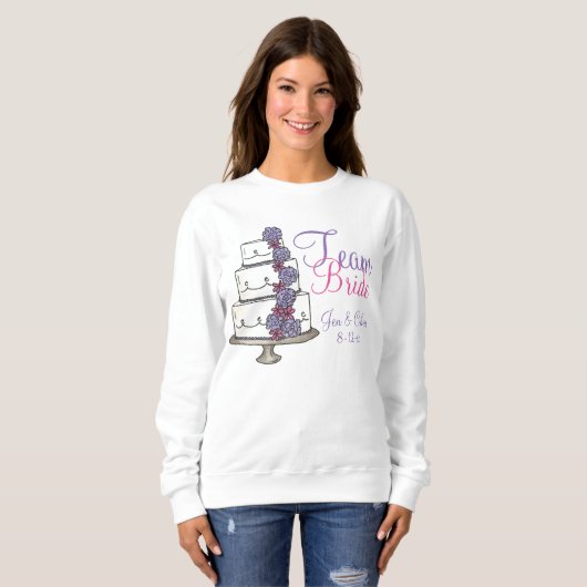 Team Bride Personalized Weddenkake Sweatshirt (Voorkant volledig)