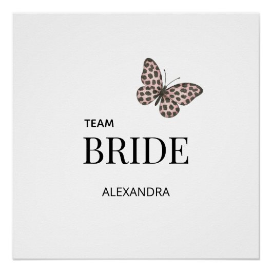 Team Bride Personalized Wedding Design Perfect Poster (Voorkant)