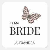 Team Bride Personalized Wedding Design Vierkante Sticker (Voorkant)