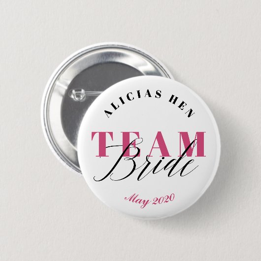 TEAM BRIDE RONDE BUTTON 5,7 CM (Voorkant /achterkant)