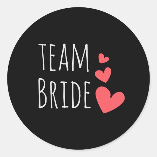 Team Bride Ronde Sticker (Voorkant)