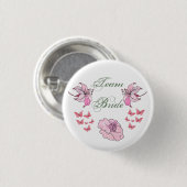 Team Bride, rosa Ronde Button 3,2 Cm (Voorkant /achterkant)