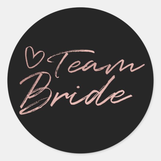 Team Bride - Rose Gold fausse feuille autocollant (Devant)
