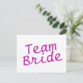 Team Bride Roze Briefkaart (Staand voorkant)