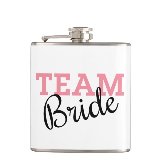 Team Bride Roze Manuscript Heupfles (Voorkant)