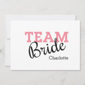 Team Bride Roze Manuscript Kaart (Voorkant)