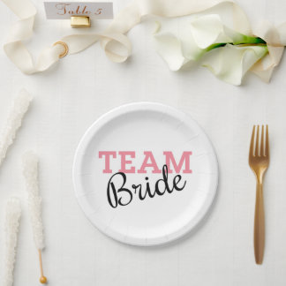 Team Bride Roze Manuscript Papieren Bordje