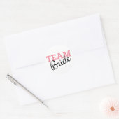 Team Bride Roze Manuscript Ronde Sticker (Envelop)